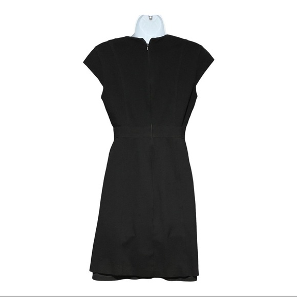 White House Black Market Double Breasted Blazer Dress Square Neck Fit Flare LBD - Picture 2 of 9